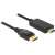 DeLock DisplayPort auf HDMI Kabel, 2m, schwarz, 4K