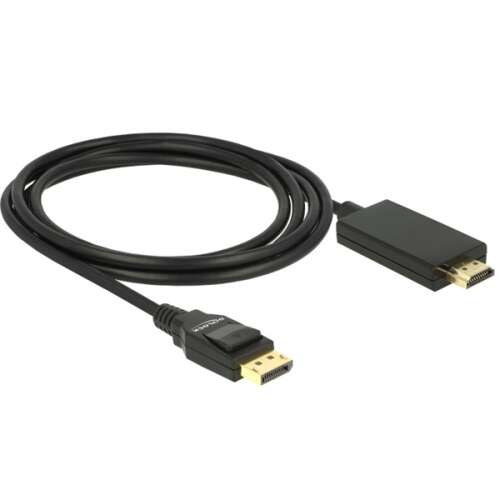 DeLock DisplayPort auf HDMI Kabel, 2m, schwarz, 4K