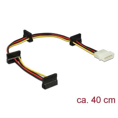 DeLock 4 pin Molex to 4x SATA 15 pin power cable, 40cm