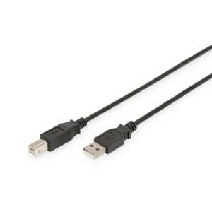 Cablu USB 2.0 A la B Assmann, 3m, negru - Cabluri USB