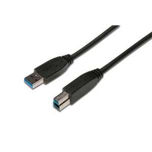 Assmann USB3.0 connection cable type A - B M/M 1,8m Black AK-300115-018-S 62458655 - Digitus