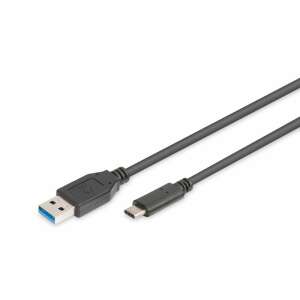 Assmann USB Type-C - USB-A kábel, 1 méter, fekete - Digitus
