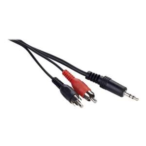 Cablu audio jack 3.5mm 3 pini tata la 2 x RCA tata, Gembird, lungime 20 cm, negru (CCA-458/0.2) (CCA-458/0.2) 82650204 - Gembird