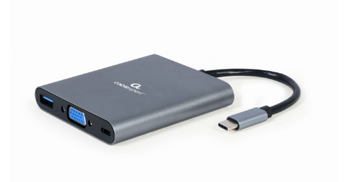 Gembird USB Type-C 6-v-1 viacportový adaptér + čítačka kariet, vesmírne sivý 138691542