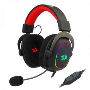 Redragon Zeus-X RGB 7.1 Gaming Headset, fekete RGB világítással, 53 mm-es hangszórókkal, kényelmes fülpárnákkal, levehető mikrofonnal, USB csatlakozással - Redragon