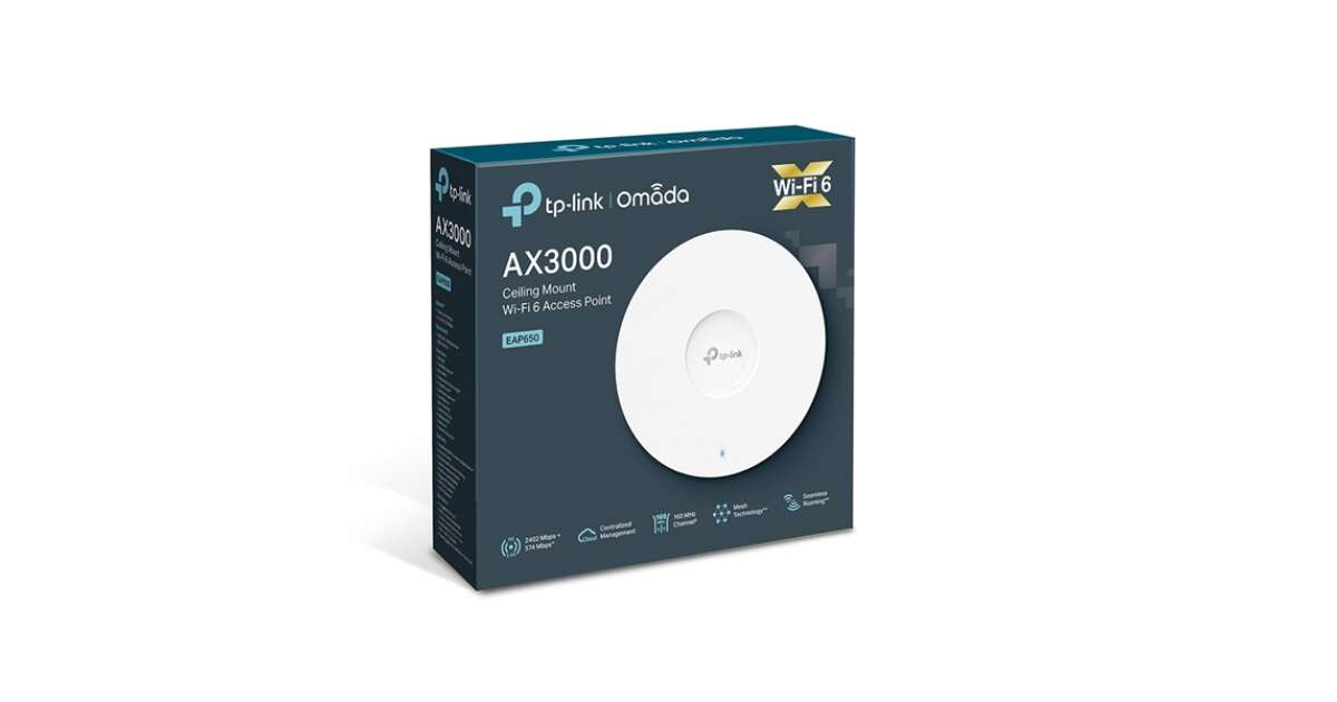 TP-Link EAP650 AX3000 Ceiling Mount WiFi 6 Access Point White EAP650