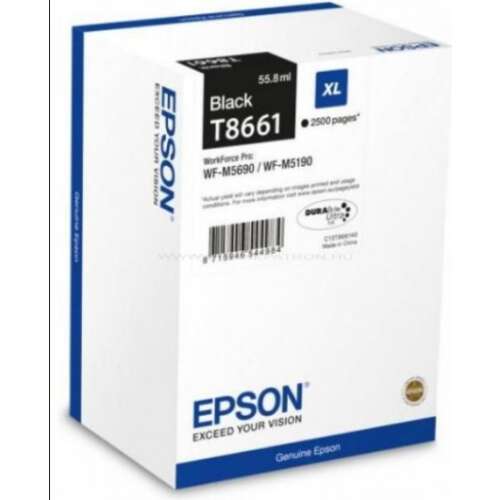 Epson T8661 schwarze XL Tintenpatrone, 2500 Seiten, WorkForce Pro WF-M5690, WF-M5190