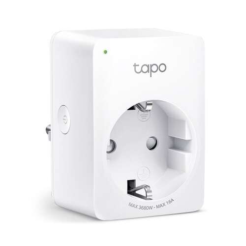 TP-Link Tapo P110 Mini Smart Wi-Fi контакт, бял, наклонен изглед