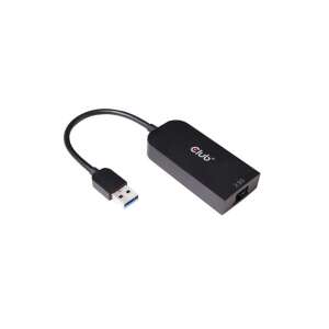 Club3D USB 3.2 Gen1 Type A to RJ45 2.5 Gbps adapter CAC-1420, fekete, ferde nézet - Club3D