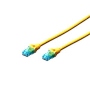 Digitus 10m Cat5e U/UTP hálózati kábel Sárga U/UTP (UTP) 91227011 