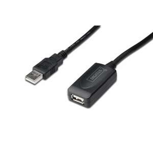 Kabel przedłużające Digitus DA-73102 USB 2.0, 20m, czarny - Kabel USB
