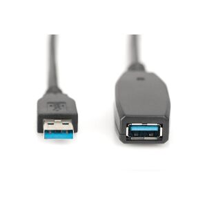 DIGITUS 10m USB 3.0 Aktív Hosszabbító Kábel, USB-A Férfi - USB-A Női - USB kábel