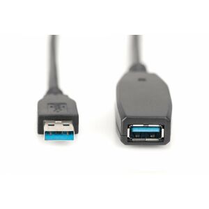 Aktívny predlžovací kábel USB 3.0 Digitus, konektory USB-A samec a samica - Káble