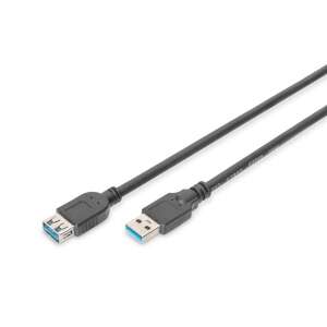 Cablu prelungitor USB 3.2 Assmann, tip A 3m negru AK-300203-030-S - Digitus Cabluri USB