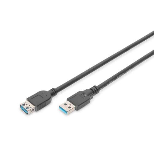 Assmann Kabel przedłużające USB 3.2, typ A 3m czarny AK-300203-030-S