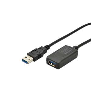 Digitus USB 3.0 Kabel przedłużające aktywne, 5m, czarny, wtyk na gniazdo - Kabel USB