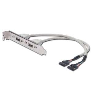 Assmann USB Slot Bracket kábel, 2x A típusú - 2x5 tűs IDC AK-300301-002-E - Digitus