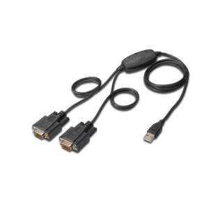 Kabel adaptera Digitus USB do RS232, 2x złącza RS232, 1x złącze USB - Przekształcanie