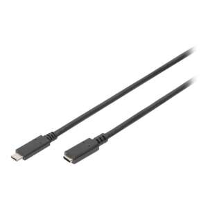 Cablu de prelungire Assmann USB tip C, tip C 0,7m Negru AK-300210-007-S - Digitus Cabluri USB