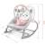 Scaun balansoar Nukido cu jucării pentru bebeluși, gri și roz, dimensiuni