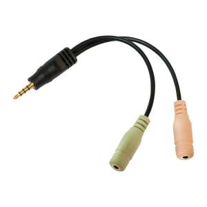 Logilink CA0021 Adaptér kábel audio jack 3,5 mm 4-pólový TRRS samec na 2x 3,5 mm TRS samica - Logilink