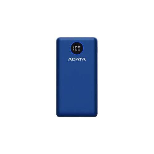 ADATA P20000QCD 20000mAh Power Bank, blue, front view