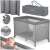 RicoKids Foldable Travel Cot with Mattress #grey 98666471