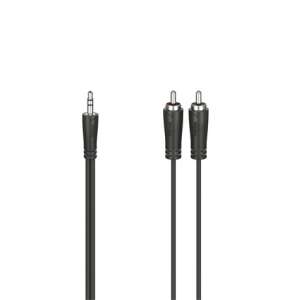 Hama 3.5mm Jack to 2 RCA Audio Cable 5m Black 205112 - Computers and Accessory