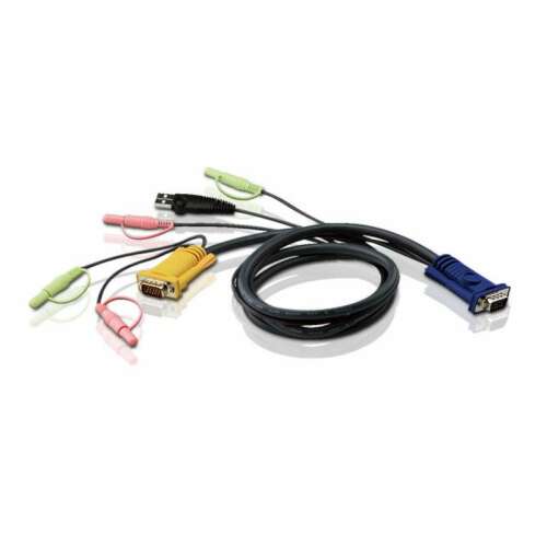 Kábel ATEN USB KVM s 3 v 1 SPHD a Audio, 1,8 m čierny, 2L-5302U