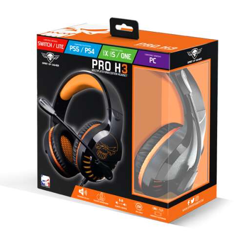 Spirit of Gamer PRO-H3 MultiPlatform Headset negru/portocaliu MIC-PH3MP