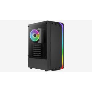 Aerocool Bionic Tempered Glass Black Mid-Tower PC-Gehäuse mit RGB-Beleuchtung - Aerocool Computergehäuse