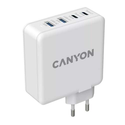 Canyon H-100 4-portos falitöltő USB-C és USB-A portokkal, fehér