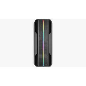 Aerocool Splinter Duo RGB hartowane szkło czarne CAAC364 obudowa komputera, widok z przodu z podświetleniem RGB - Aerocool Pokój komputerowy