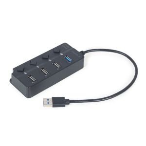GEMBIRD USB-HUB mit 4 Anschlüssen 1 x USB 3.1 + 3 x USB 2.0 schwarz 112833582 - Gembird