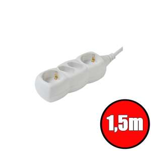 Domáci sieťový rozvádzač NV 14/WH, 1,5 m, kábel H05VV-F 3G1,0 mm2, prevedenie IP 20, 2 ochranné kontakty a 2 euro zásuvky, max. 3500W, biela