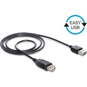 Delock EASY-USB 2.0 Hosszabbító kábel - 2m, USB A apa - USB A anya - Adatkábel