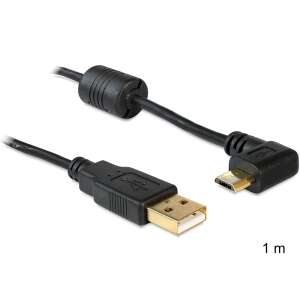 DeLock USB-A to USB micro-B cable, 90 degree right angle, 1 meter, black - USB Cable