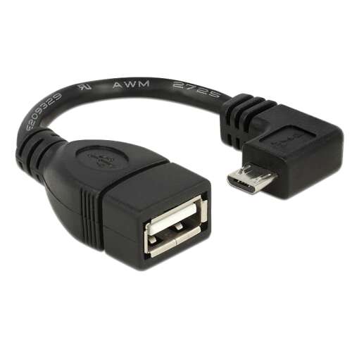 DeLock Cable Micro USB type-B male angled > USB 2.0-A female OTG 11cm 83104 62488489