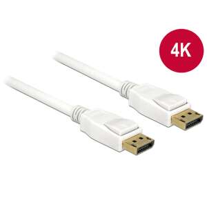 Cablu DeLock Displayport 1.2, mufă > mufă, 5 metri, alb, 4K - Porturi Display