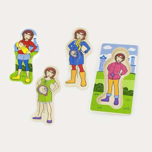 Viga Hogyan növekszik a kisbaba kirakó, fából készült kirakó a terhesség szakaszairól