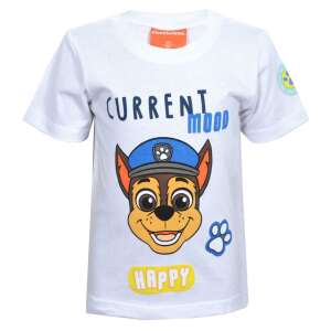 Nickelodeon Mancs őrjárat Chase 'Jelenlegi hangulat Boldog' Fehér Rövid Ujjú Póló Fiúknak - Nickelodeon