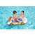 Child playing with Bestway inflatable car pool float with handle, white, blue, yellow, orange