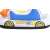 Bestway inflatable car pool float with handle, white, blue, yellow, orange, side view