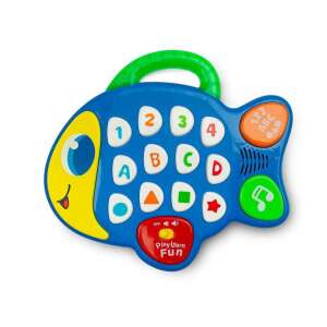 TOYZ Zenei Hal Oktatójáték Babáknak, Kék és Sárga Hal Gombokkal a Betűk, Számok és Formák Tanulásához - Toyz