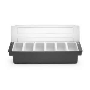 Hendi 6-teilige Aufbewahrungsbox aus Kunststoff mit Deckel, 49,5 cm x 15,5 cm x 10,5 cm 62511065 Aufbewahrungsboxen für Lebensmittel