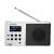Orava DABW DAB, FM rádió LCD kijelzővel, fehér, az idő és a frekvencia látható