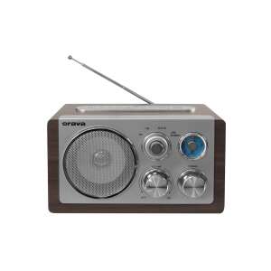 Orava RR-29A retro rádió fa szekrényben és ezüst díszítéssel - Orava
