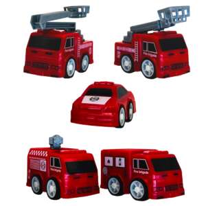 Mini tűzoltó játékautó készlet - 5db pull-back motoros kisautó 62536757 Játék autók