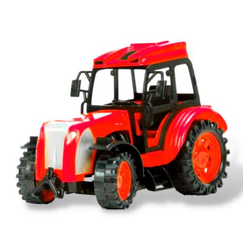 Piros távirányítós traktor tölthető akkumulátorral / 1:24