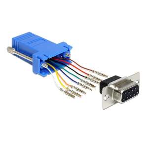 Delock 9 pin female D-Sub to RJ45 female adapter, blue, serial converter - Adapter